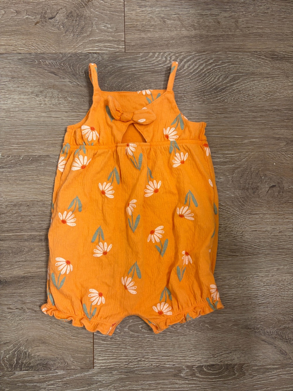 Carter's Orange Floral Romper with Daisy Print
